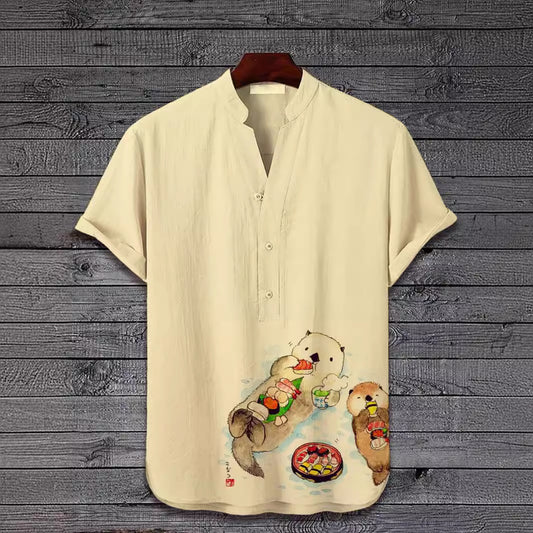 Playera Estampada 3D Animales - Manga Corta