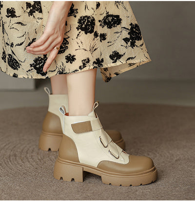 Botas Martin de Cuero Grueso Estilo Retro Francés para Mujer - Image 10