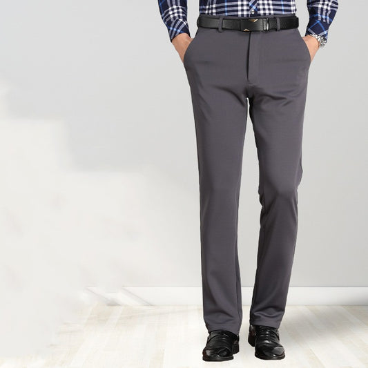 Pantalones de Seda Helada para Hombre - Corte Recto Casual Profesional