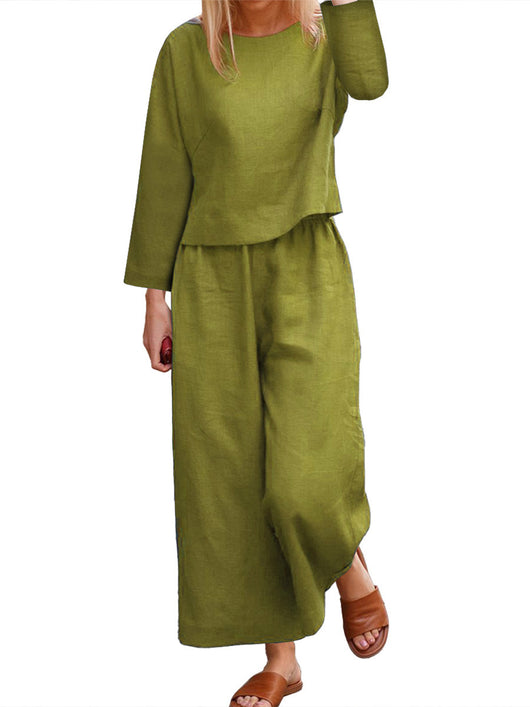 Conjunto de Dos Piezas: Blusa Suelta y Pantalón Tres Cuartos - Image 5