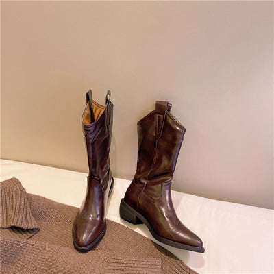 Botas Vaqueras Vintage Estilo Europeo y Estadounidense para Otoño e Invierno - Image 3