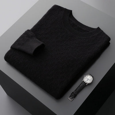 Suéter de Cachemira Gruesa para Hombre - Cuello Redondo Elegante para Otoño e Invierno - Image 8