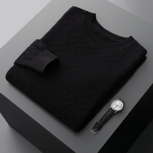 Suéter de Cachemira Gruesa para Hombre - Cuello Redondo Elegante para Otoño e Invierno - Image 8
