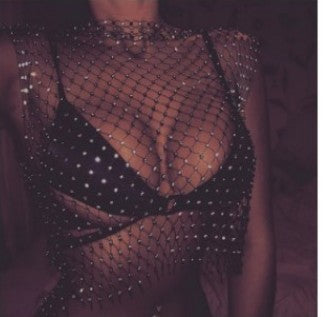Traje de Baño Brillante con Diseño de Red de Pesca Tejida a Mano - Image 10
