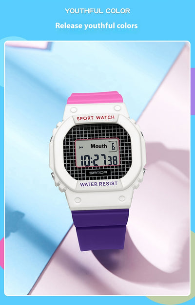 Reloj Digital Cuadrado Multicolor para Estudiantes - Image 12