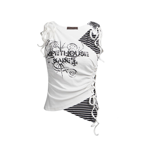Blusa Estilo Y2K con Estampado Gráfico y Tirantes Finos para Mujer - Image 2