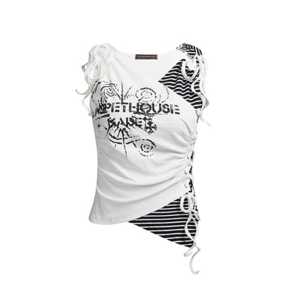 Blusa Estilo Y2K con Estampado Gráfico y Tirantes Finos para Mujer - Image 2