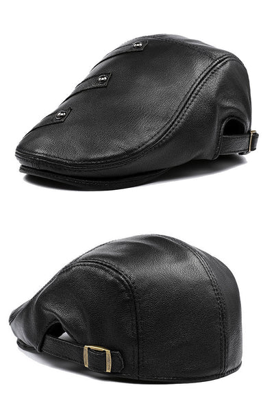 Boina de Cuero Genuino para Hombre - Estilo Clásico Coreano Otoño Invierno - Image 3