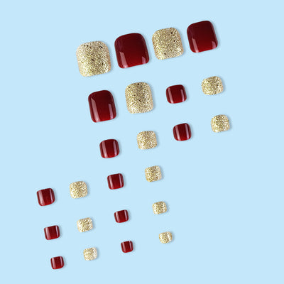 Adhesivos de Uñas Rojo Vino - Diseño Acabado Profesional - Image 9