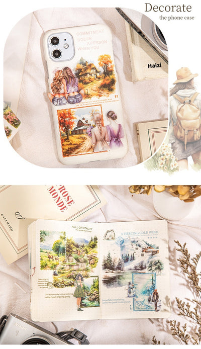 Set de Cintas Decorativas Adhesivas Paisajes Cuatro Estaciones - 6 Modelos para Scrapbooking y DIY - Image 14