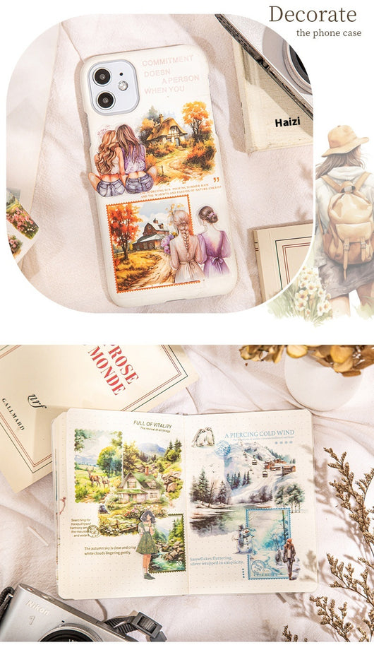 Set de Cintas Decorativas Adhesivas Paisajes Cuatro Estaciones - 6 Modelos para Scrapbooking y DIY - Image 14