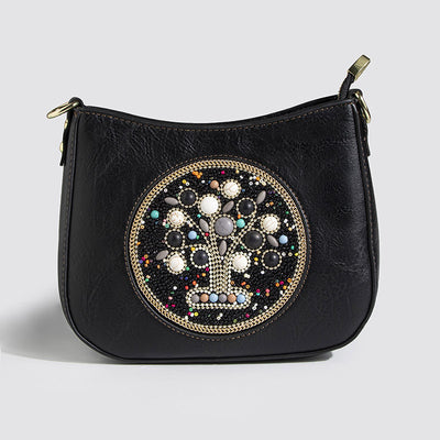 Bolsa Tote Étnica de Turquesa con Cuentas - Diseño Cruzado y Hombro - Image 3