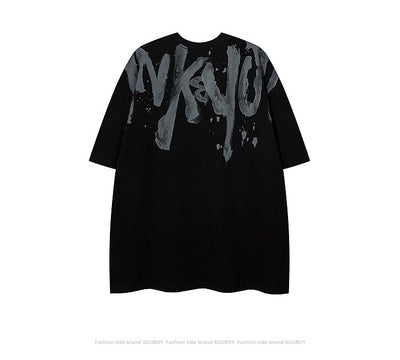 Camiseta Hombre Estilo Retro Americano con Estampado Graffiti - Image 17