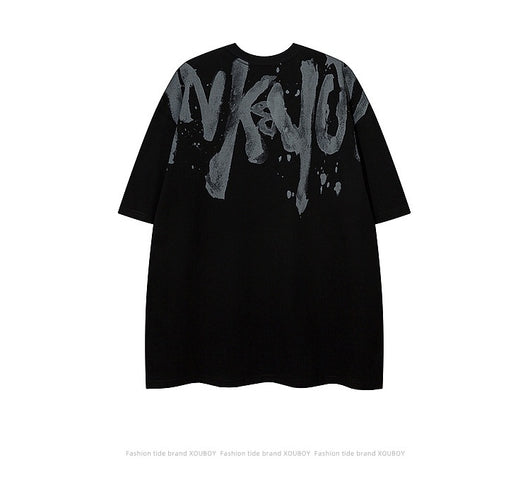 Camiseta Hombre Estilo Retro Americano con Estampado Graffiti - Image 17