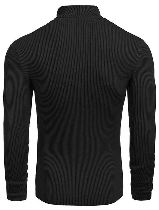 Suéter Cuello Alto Ajustado de Manga Larga para Hombre - Image 27
