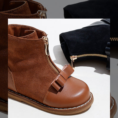 Botas Cortas Martin para Niñas Estilo Británico con Cierre - Image 3