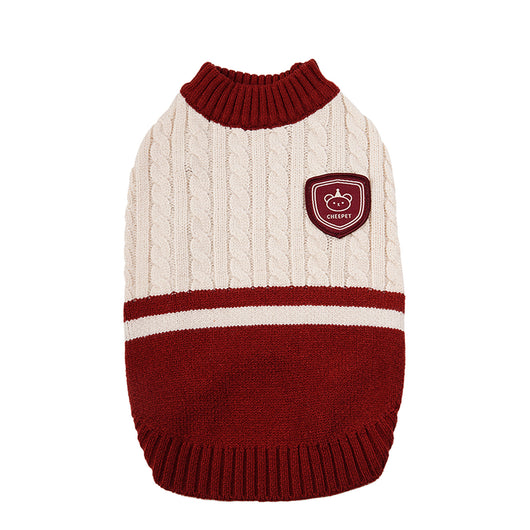 Suéter de Invierno Preppy para Perros Pequeños - Diseño sin Mangas con Combinación de Colores - Image 3