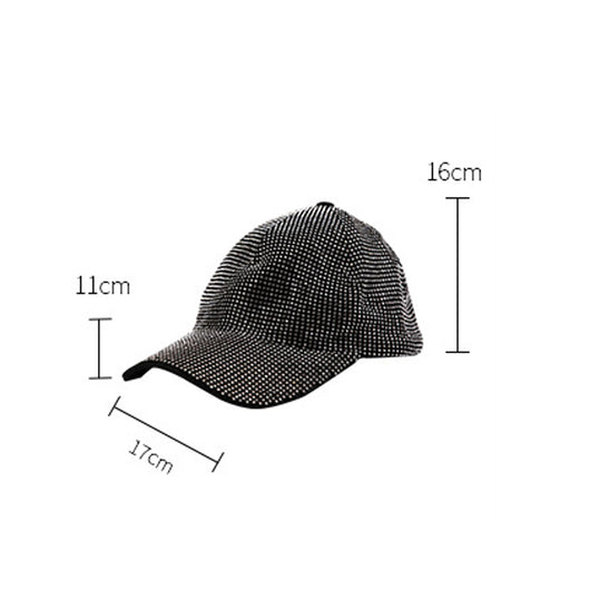 Gorra de Béisbol con Diamantes Completos Estilo Coreano Ala Ancha para Mujer - Image 3