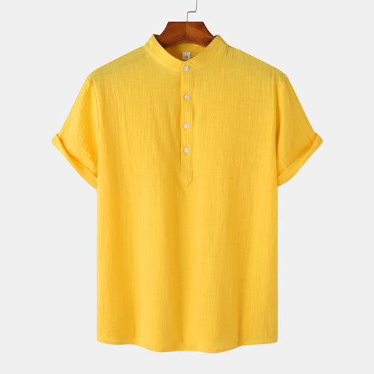Camisa Casual de Manga Corta Básica para Hombre - Perfecta para Playa y Verano - Image 20