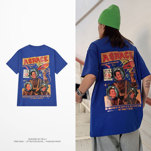 Camiseta Holgada Estampado Hip-Hop Retro - Image 2