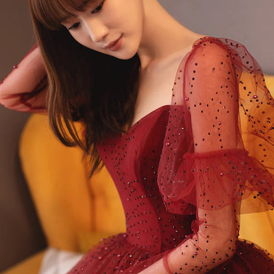 Vestido de Banquete Elegante con Mangas Largas para Mujer - Image 5