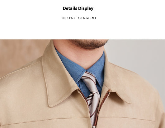 Chaqueta Bomber de Gamuza para Hombre - Cuello Solapa Casual - Image 12
