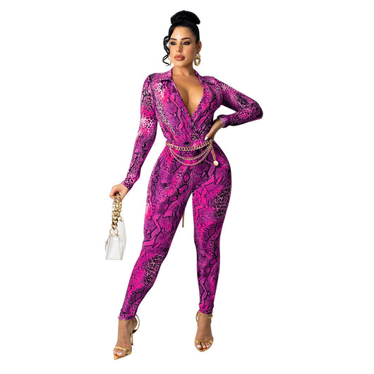 Jumpsuit Ajustado Estampado Serpiente Manga Larga - Image 4