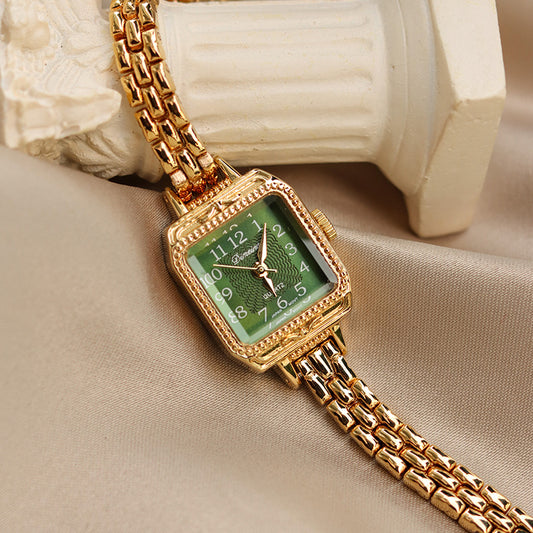 Reloj Vintage de Cobre con Diseño Cuadrado para Mujer
