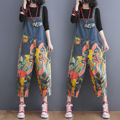 Pantalones Vaqueros Slim con Estampado y Peto para Mujer - Image 9