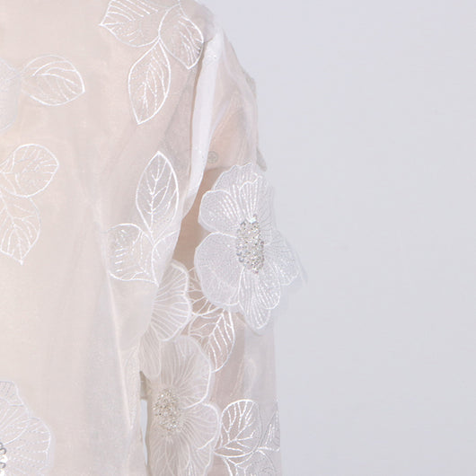 Camisa Polo de Diseño con Bordado 3D, Lentejuelas y Flores Volumétricas - Image 12