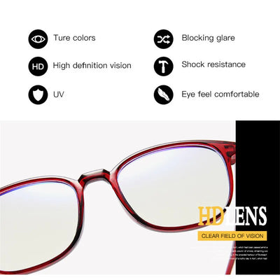 Vintage tortoiseshell anti-blue light flat glasses with a full-frame design, suitable for unisex wear. - Image 11
