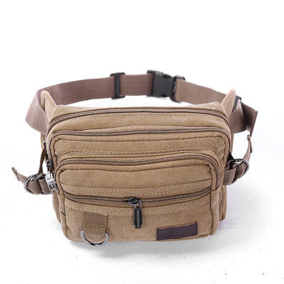Riñonera de Lona con 4 Bolsillos para Hombre - Bolsa de Cintura Ajustable para Viajes y Actividades Outdoor - Image 7