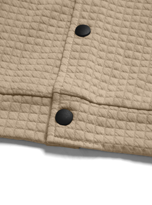 Camisa Tejida Suelta a Cuadros Jacquard para Hombre - Estilo Casual y Profesional - Image 10