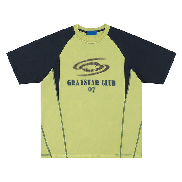 Camiseta Raglan Hip Hop con Estampado de Letras para Hombre