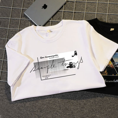 Camiseta Suelta de Algodón para Hombre de Manga Corta - Image 7