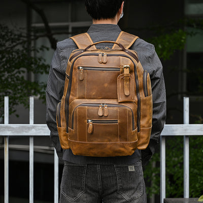Mochila Ejecutiva de Cuero Genuino Retro - Capacidad Grande para Laptop 15 pulgadas - Image 30