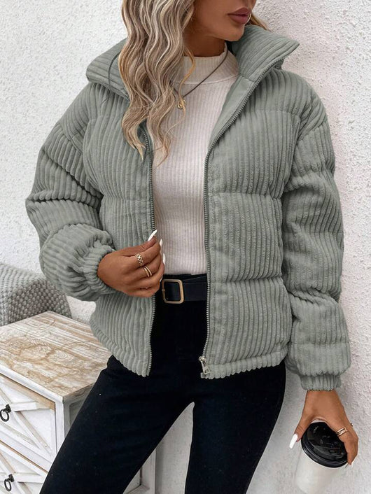 Abrigo de Pana Grueso Talla Grande para Mujer - Image 11