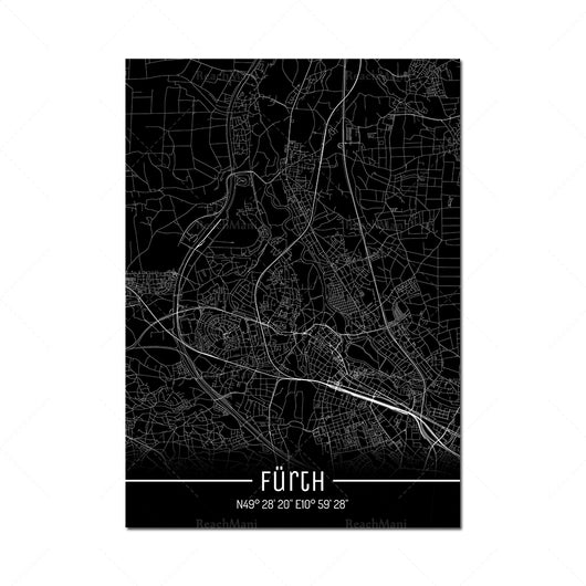 Cuadro Decorativo Mapa Líneas Negras - Lienzo Moderno para Pared - Image 39