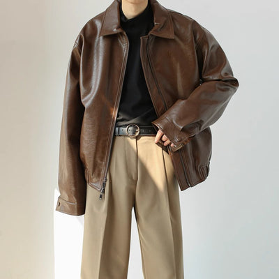 Chaqueta de Cuero Retro Personalizada para Hombre - Image 18