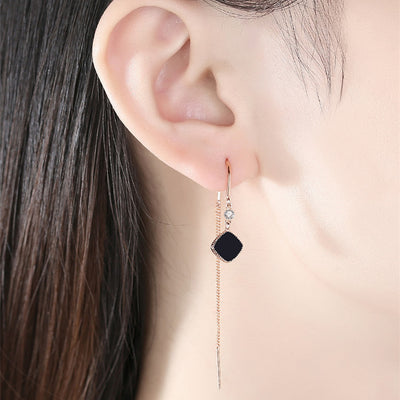 Aretes Cuadrados con Borla en Plata Esterlina para Mujer - Image 5