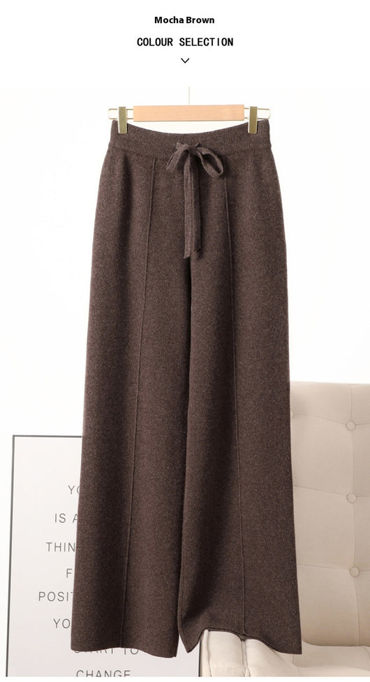 Pantalones de Lana Gruesa Cintura Alta con Caída Elegante - Image 24
