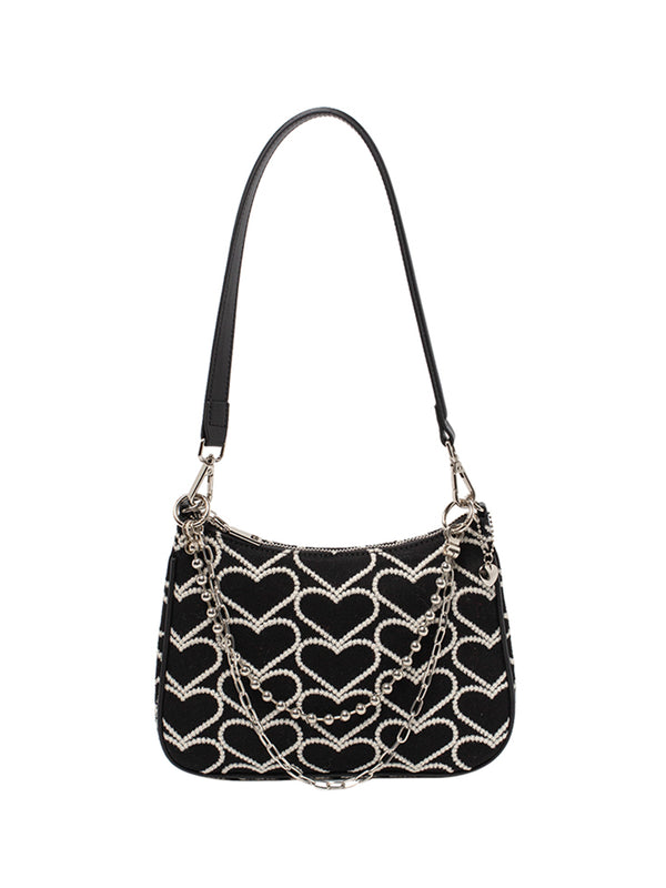 Bolso de Cadena Y2K con Corazón Bordado - Estilo Hot Girl Sweet Cool - Image 6