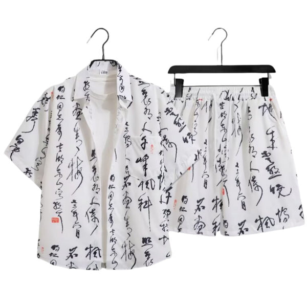 Conjunto de Camisa Estampada Fengyun South para Hombre