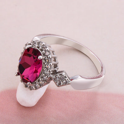 Anillo de Cristal Rojo con Temperamento y Elegancia - Image 17