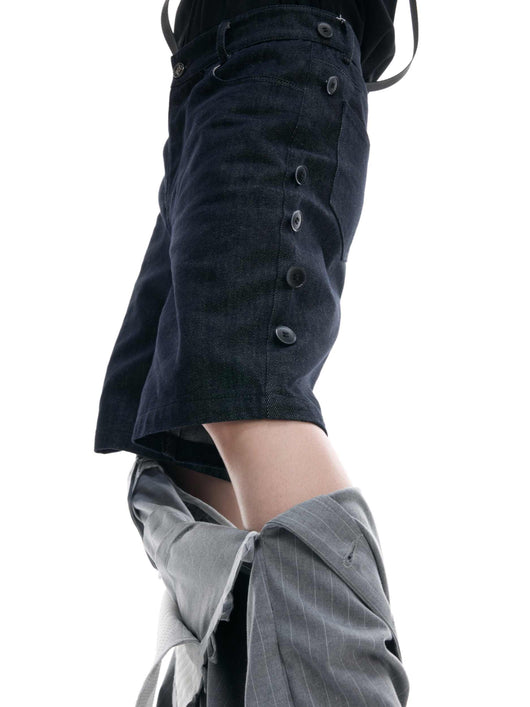 Pantalones Denim Crudo con Diseño de Rayas en Cintura y Costura Artesanal Unisex - Image 8