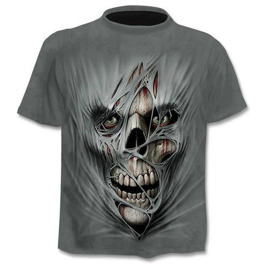 Playera Hombre Estilo Punk Calavera Gótica - Image 3