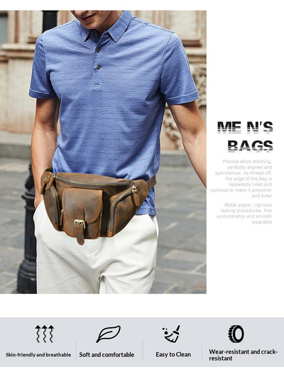 Bolsa de Pecho Cuero Crazy Horse Hombre - Cuero Genuino Premium - Image 7