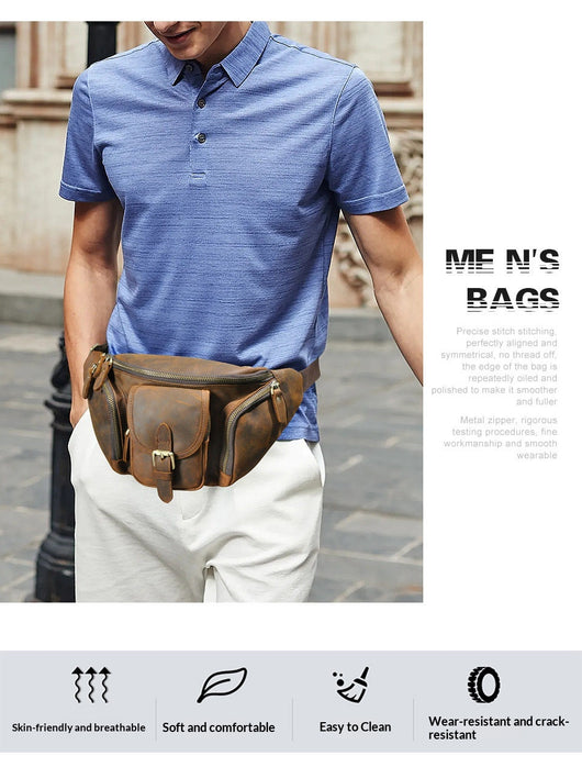 Bolsa de Pecho Cuero Crazy Horse Hombre - Cuero Genuino Premium - Image 7