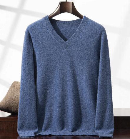 Suéter Minimalista Cuello en V para Hombre - Image 34