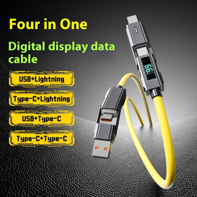 Cable USB-C 4 en 1 con Pantalla Digital y Carga Rápida PD